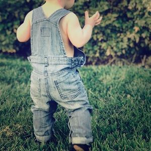 Oshkosh overalls faded with stripes